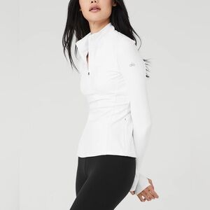 Alo Yoga Alosoft Rapid 1/2 Zip Up Pullover White Size Medium